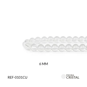 Piedra natural cuarzo cristal 6 mm x sarta