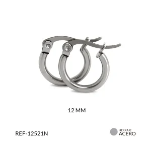 Candonga acero pequeña plateada 1.5 cm x par