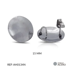 Herraje acero para arete circulo cóncavo x par