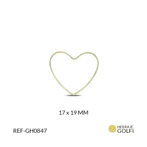 Herraje Goldfilled para arete corazon 17x19mm / paquete x 6 unidades / Ref-GH0847 / Ref-GH0847