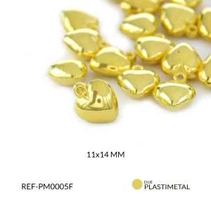 Dije plastimetal corazon 11×14 mm paquete x 10 gramos