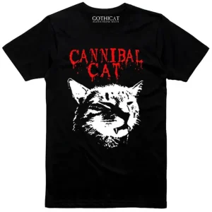 Gothicat Cannibal Cat Girly T-Shirt Black