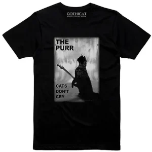 Gothicat The Purr Cats Don't Cry Girly T-Shirt Black