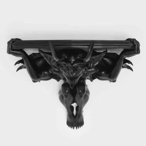 Killstar Haunted Homeware Notre Resin Wall Shelf Black