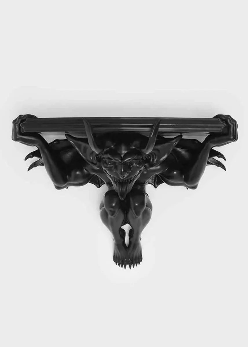Killstar Haunted Homeware Notre Resin Wall Shelf Black
