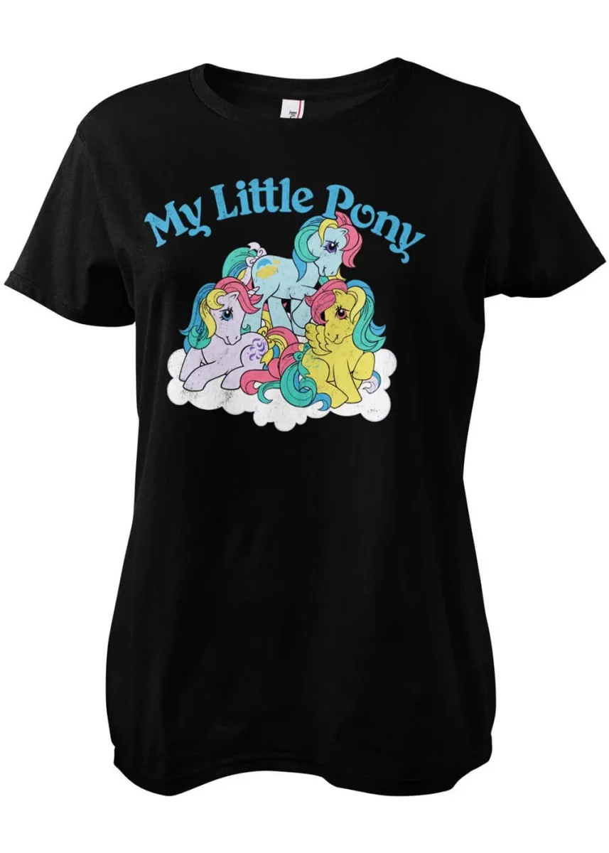 Retro Movies My Little Pony Washed Girly T-Shirt Black - Imagen 2